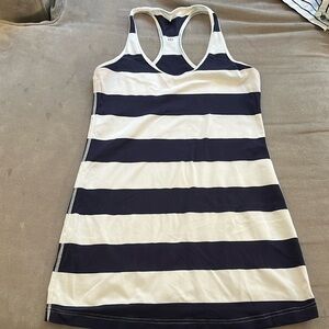 Lululemon navy and white stripe racer back tank sz8